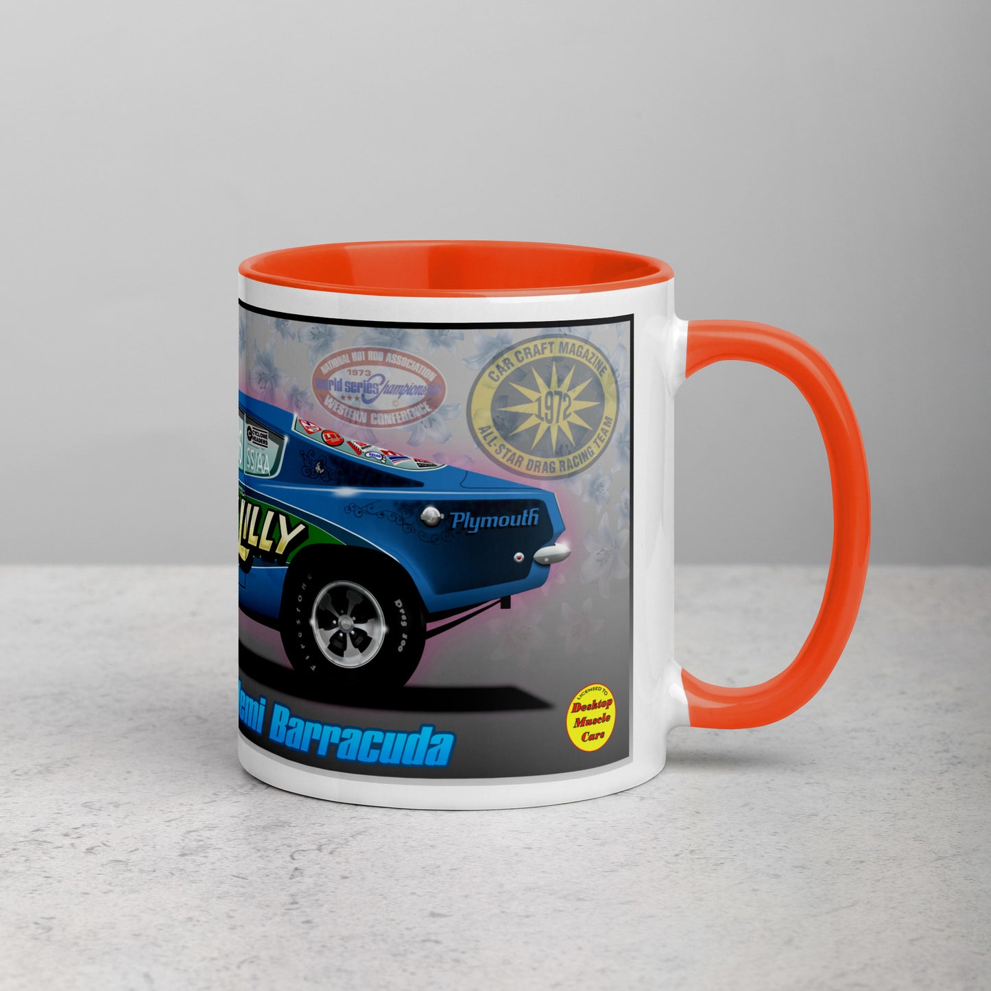 Judy Lilly Flower Car Mug with Color Inside