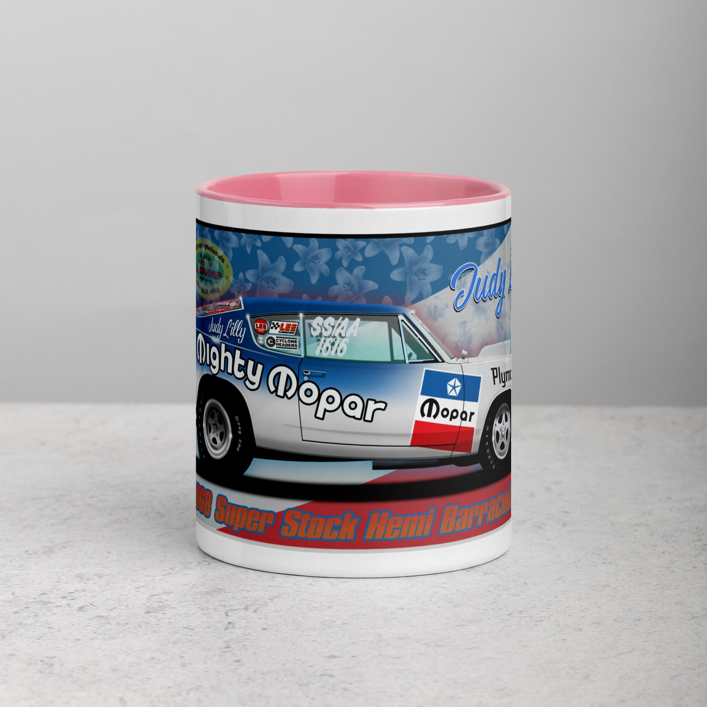 Judy Lilly Miss Mighty Mopar Mug with Color Inside