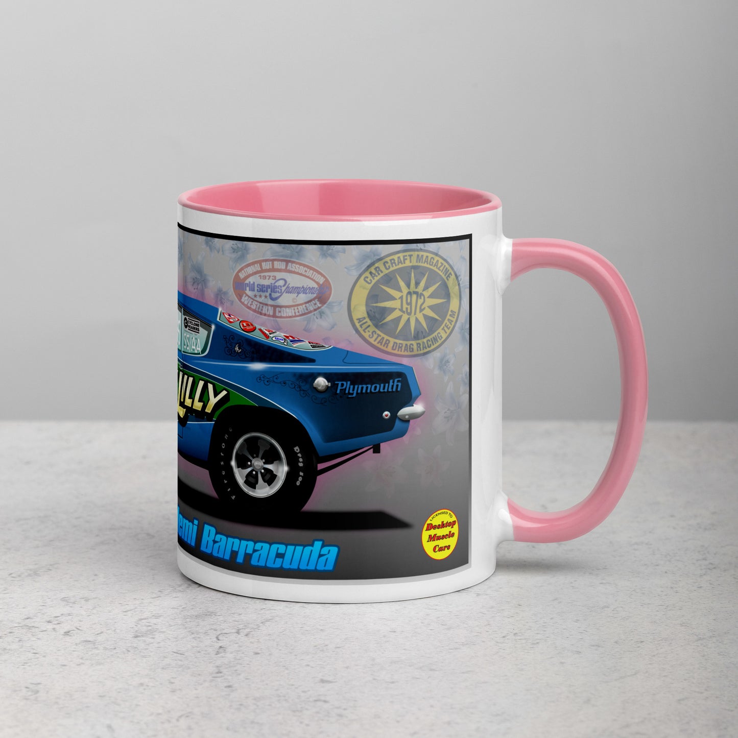 Judy Lilly Flower Car Mug with Color Inside