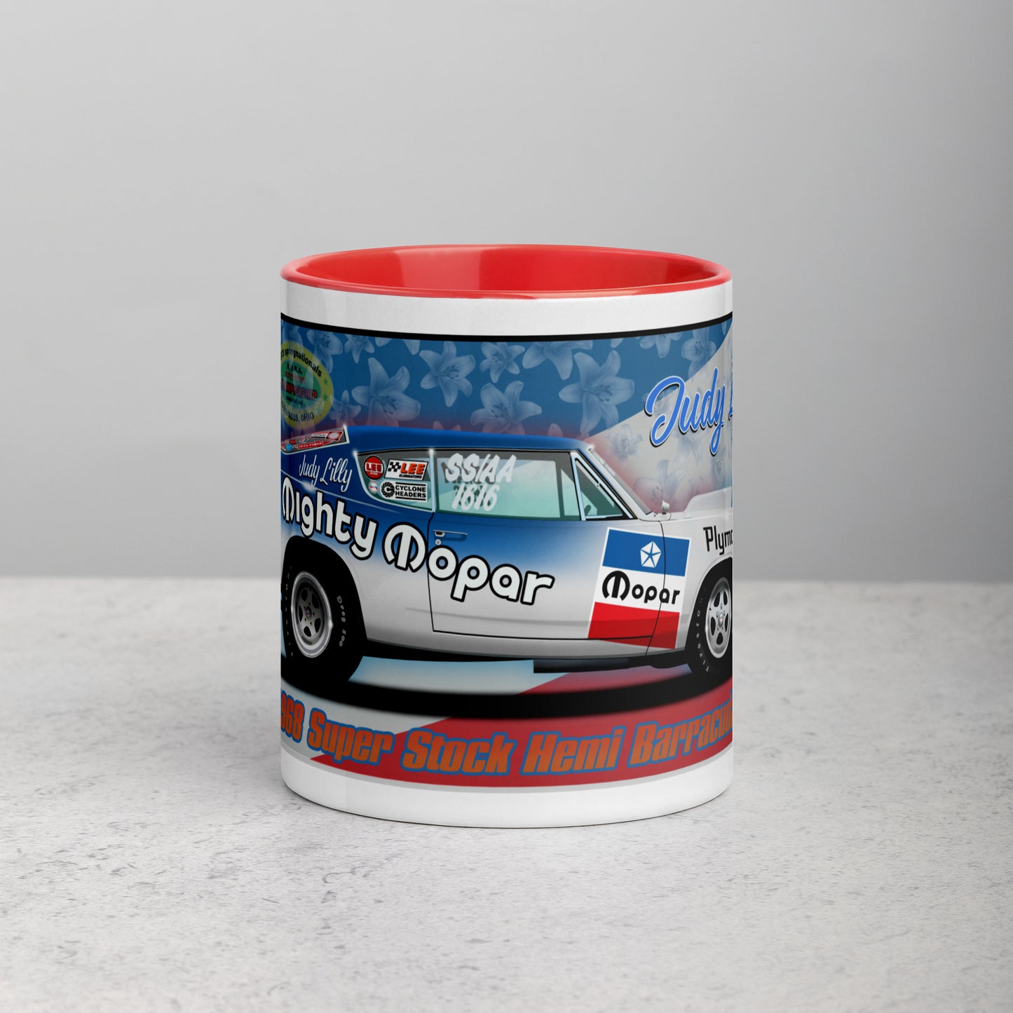 Judy Lilly Miss Mighty Mopar Mug with Color Inside