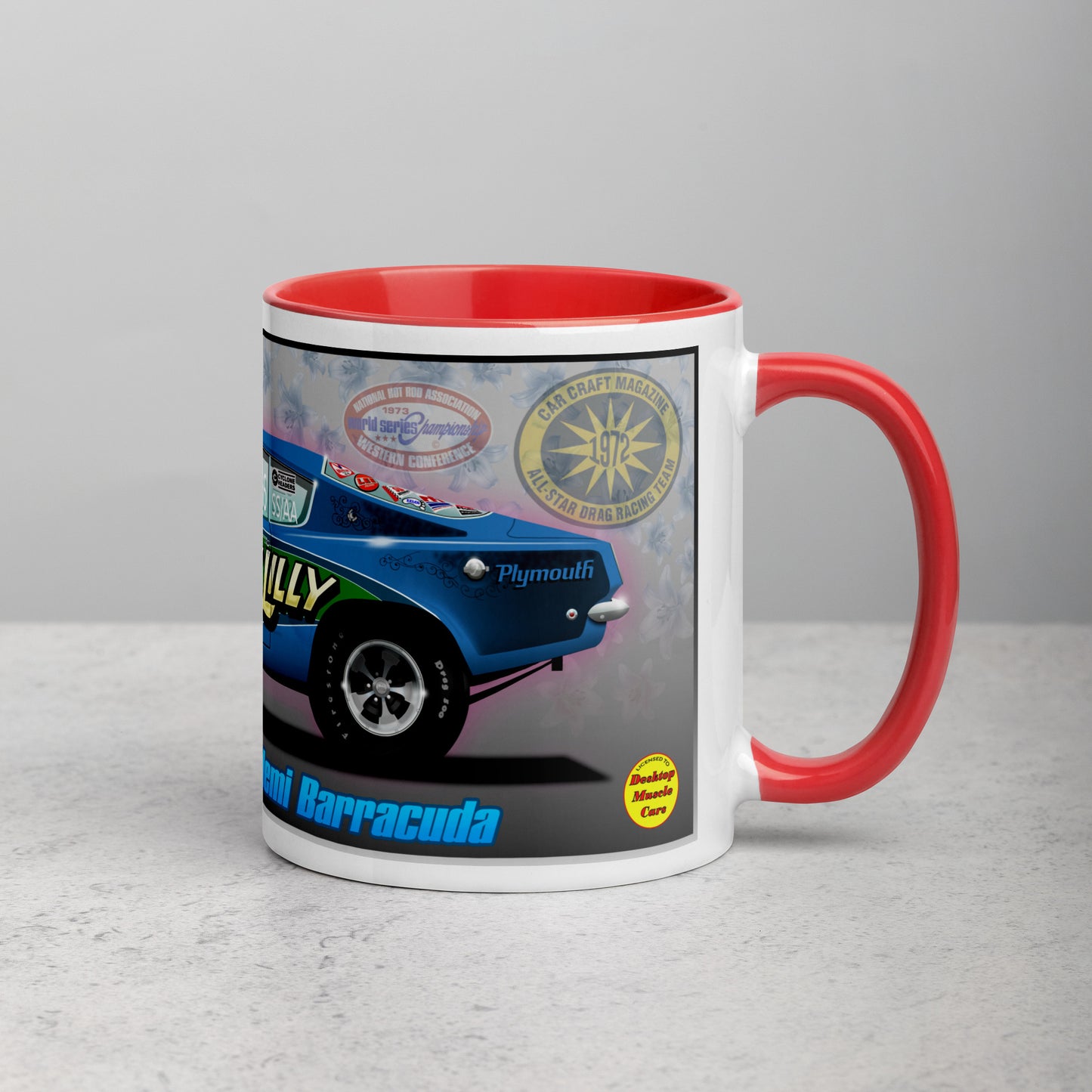 Judy Lilly Flower Car Mug with Color Inside