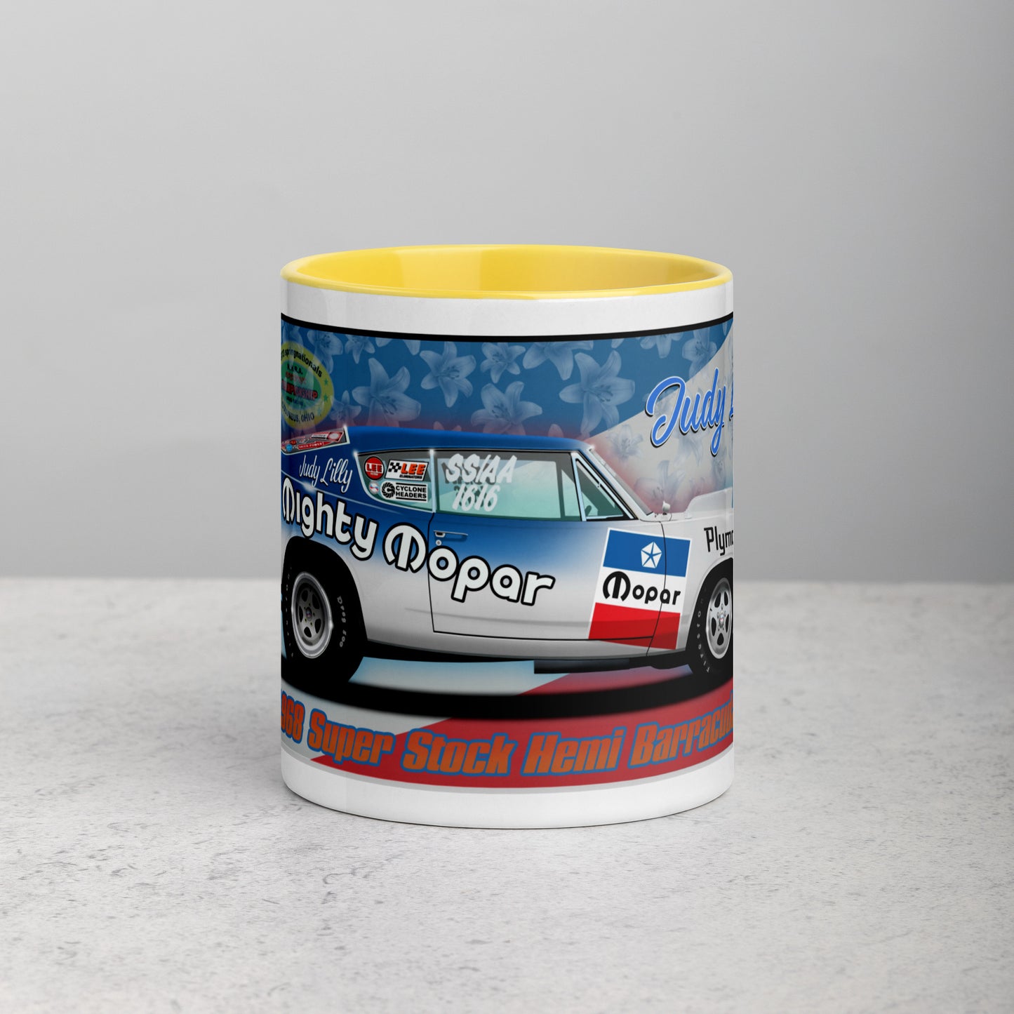 Judy Lilly Miss Mighty Mopar Mug with Color Inside