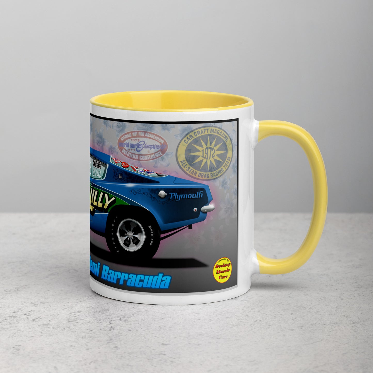 Judy Lilly Flower Car Mug with Color Inside