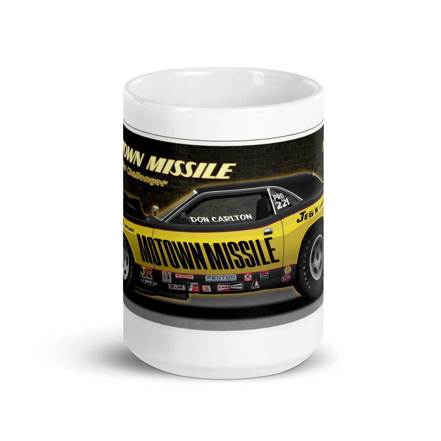 Motown Missile Challenger White glossy mug