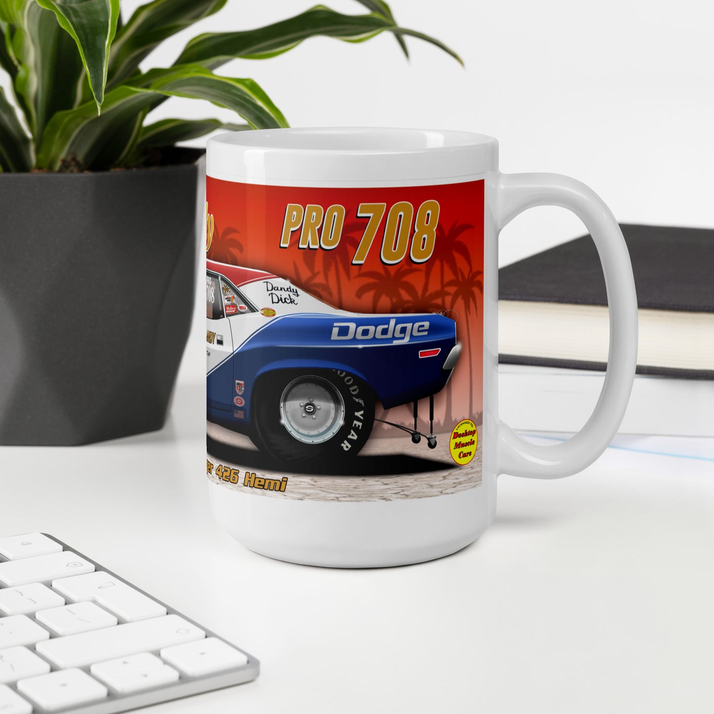Dick Landy 1972 Challenger White glossy mug