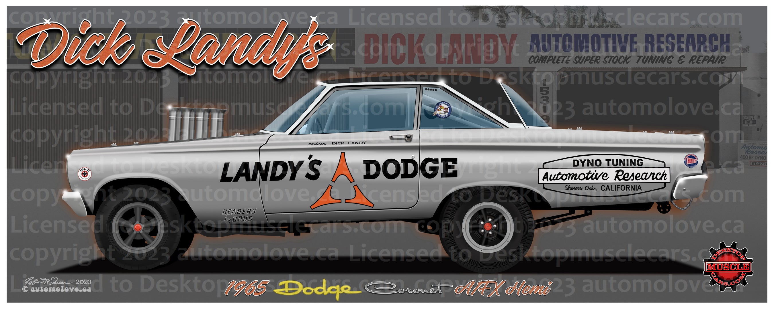 Wheelbase Sticker Dick Landy 1965 Dodge Coronet Altered Wheelbase 4x10 Sticker – Desktop ...