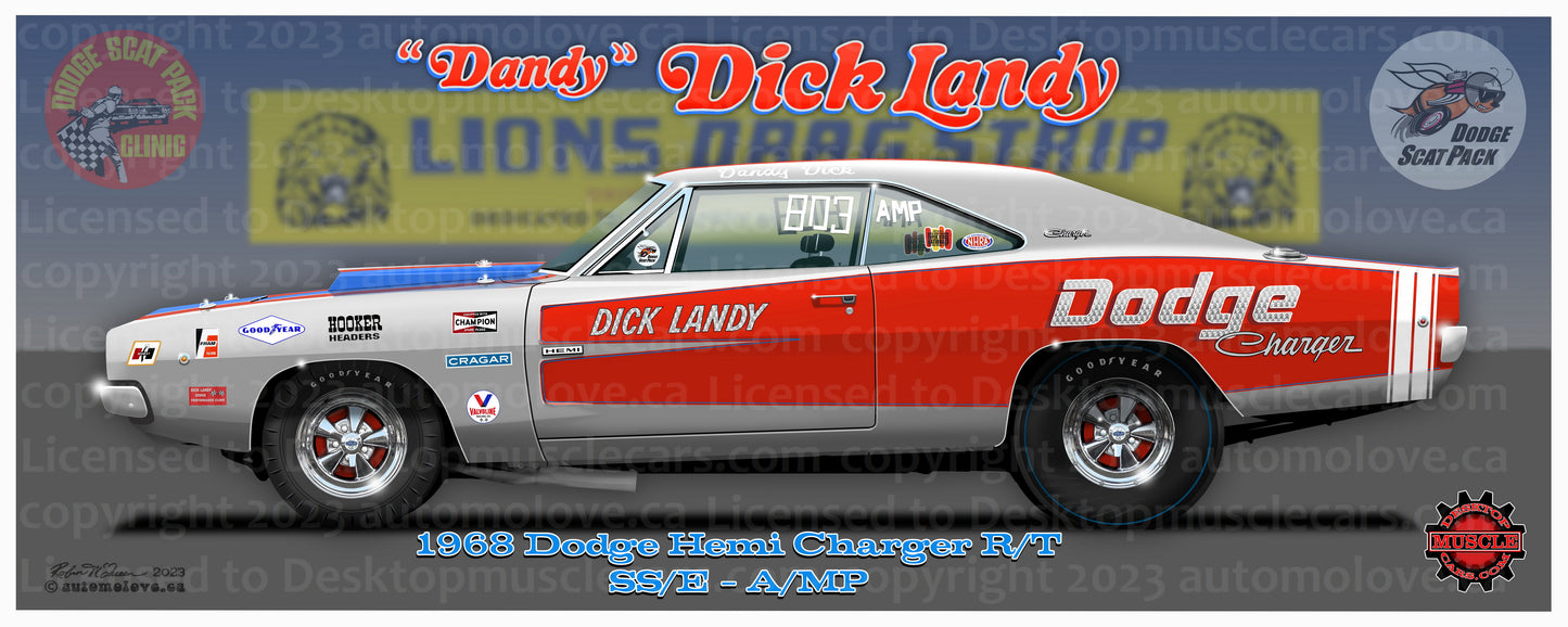 Dick Landy 1968 Charger Sticker