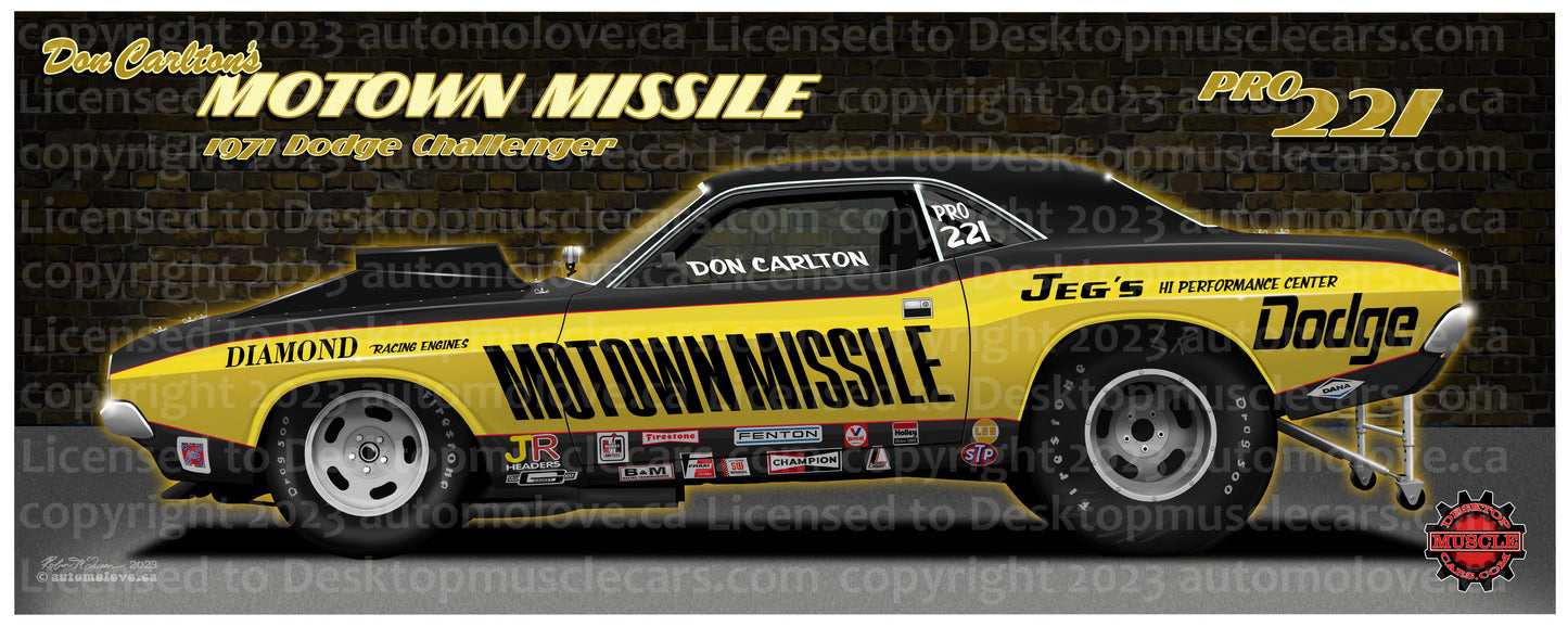 Motown Missile Dodge Challenger Vinyl Banner