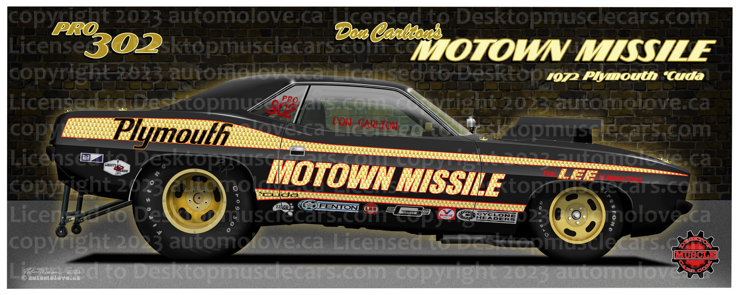Motown Missile Cuda Sticker