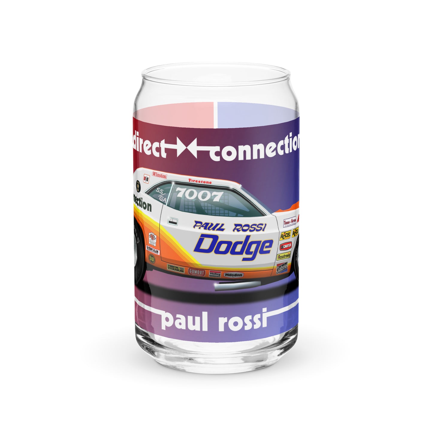 Paul Rossi 1970 Challenger Can-shaped glass