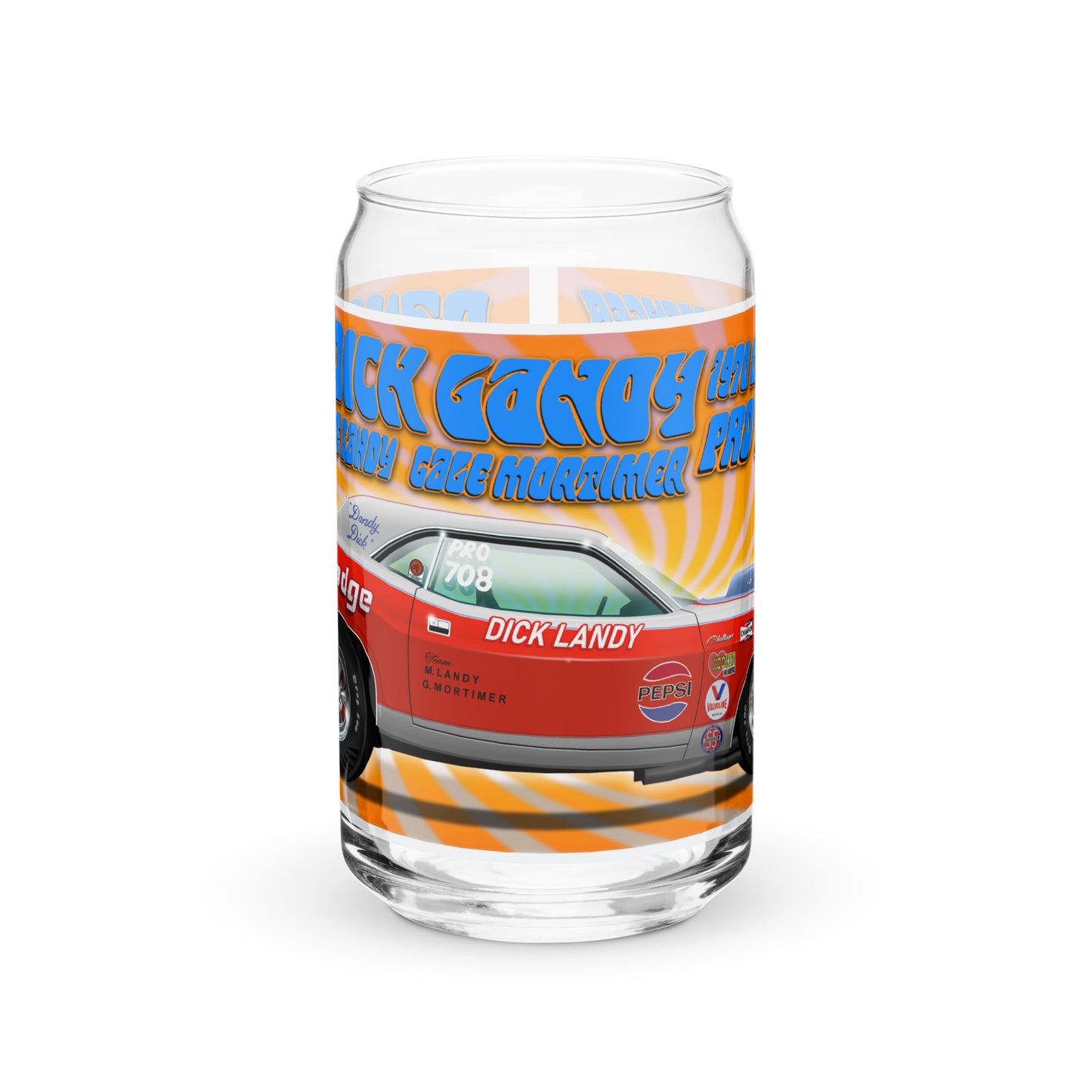 Dick Landy 1970 Challenger Can-shaped glass