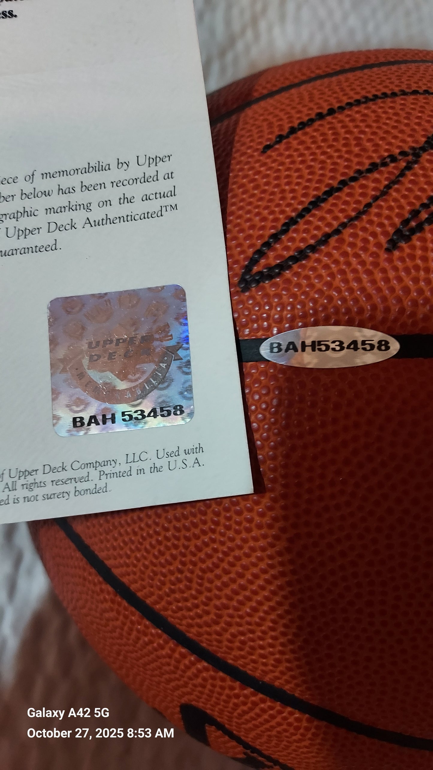 Michael Jordan UDA Signed Spaulding NBA 1998 NBA Champions Ltd Ed Basketball