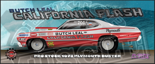 Butch Leal the California Flash 1973 Plymouth Duster Super Stock Banner