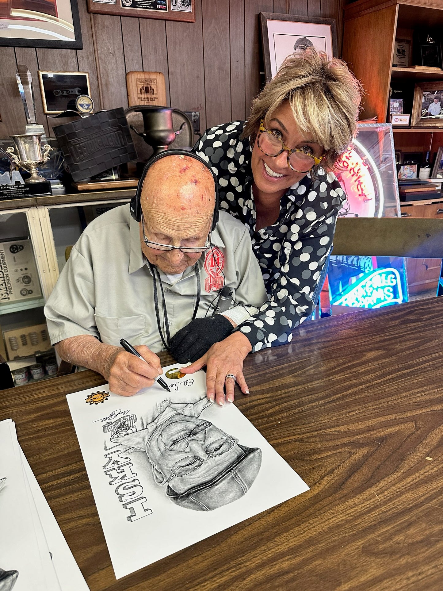 Ed Iskenderian Hand Signed Lithograph Numbered of 104 (Signing in progress over several sessions)