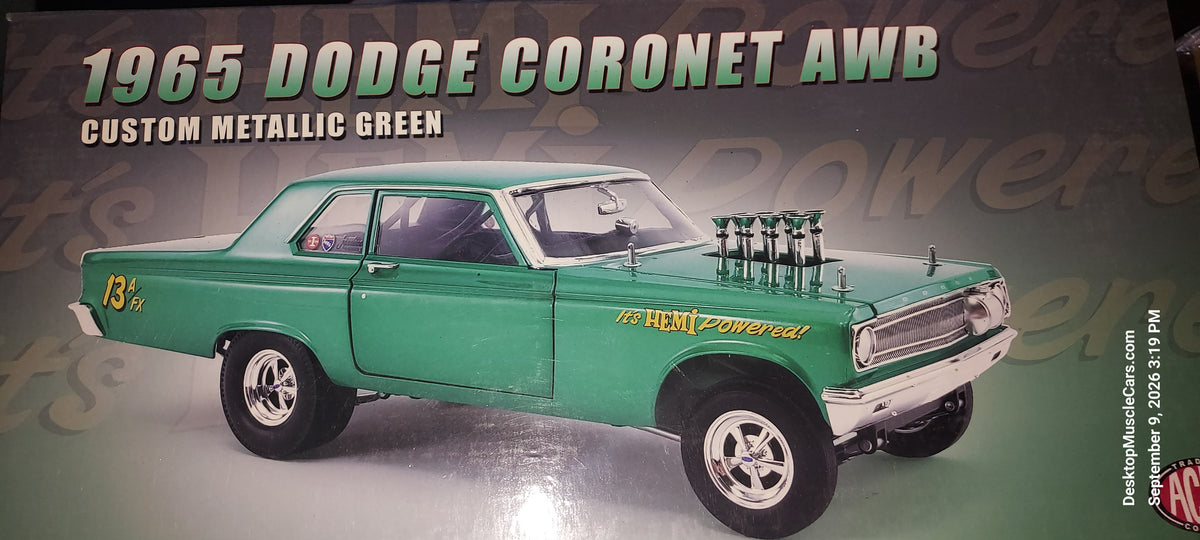 1965 Coronet Metalic Green Altered Wheelbase 1:18 Scale Acme Diecast