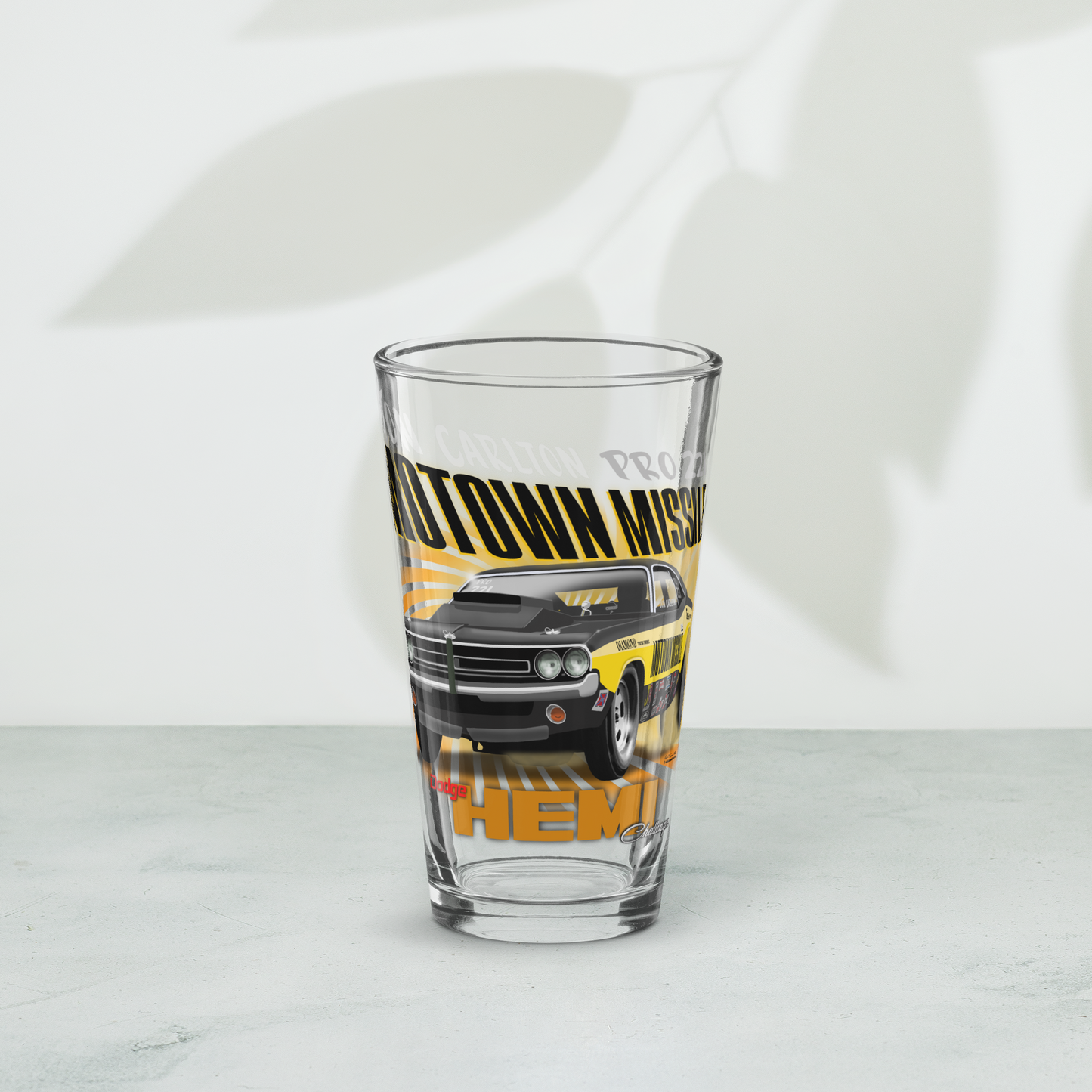 Motown Missile Challenger Shaker pint glass