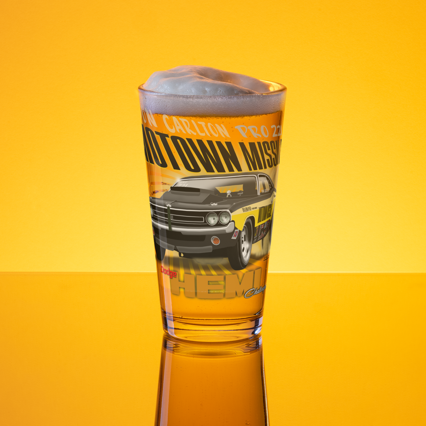 Motown Missile Challenger Shaker pint glass