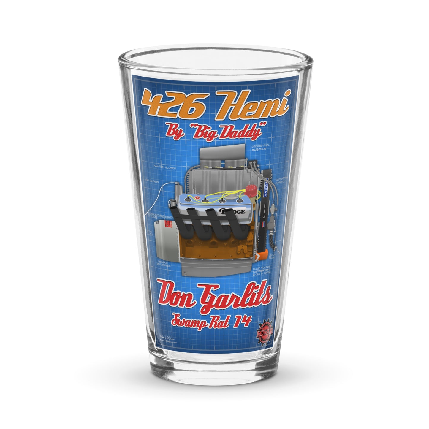 Don Garlits HEMI Shaker pint glass