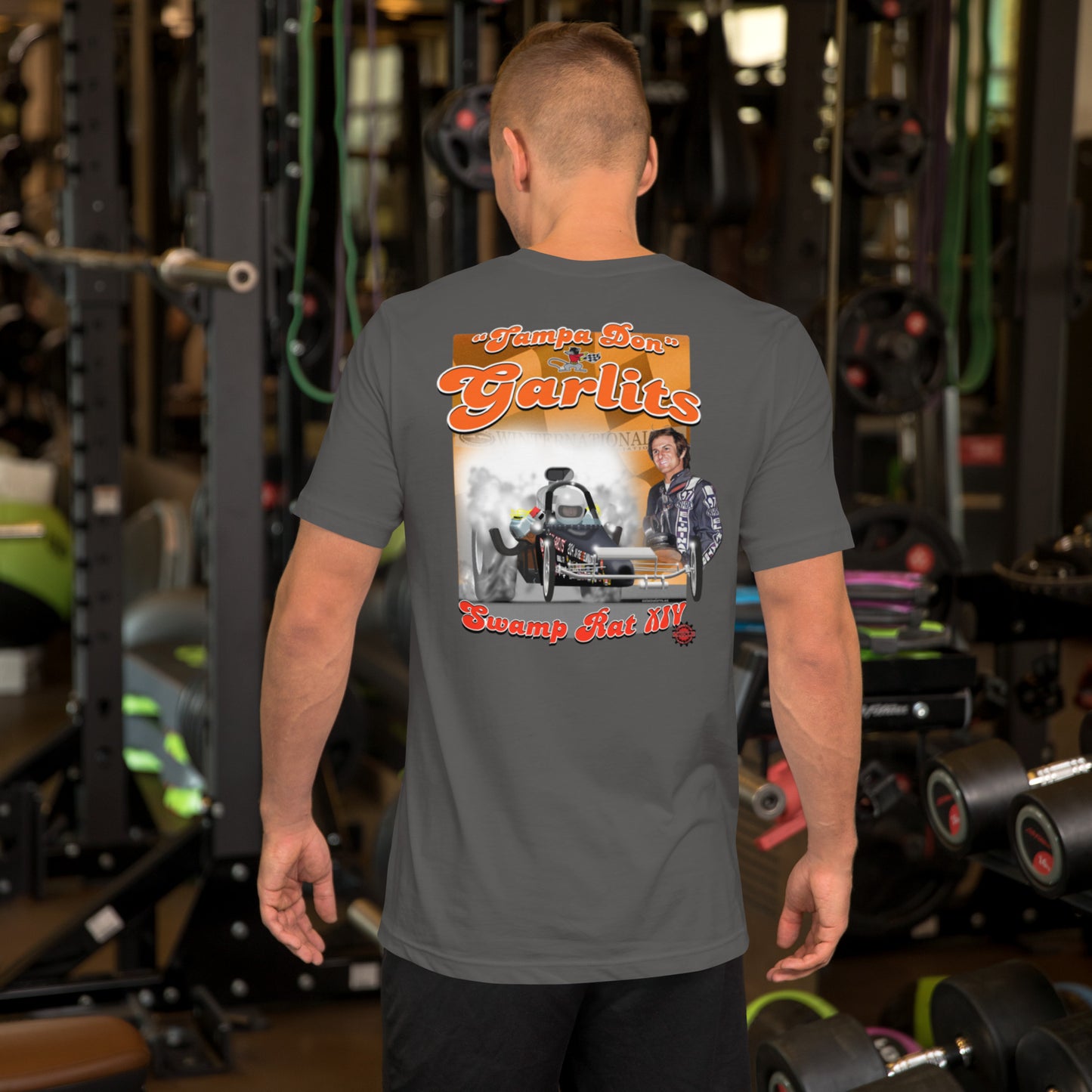 Don Garlits Swamp Rat XIV Unisex t-shirt design on back