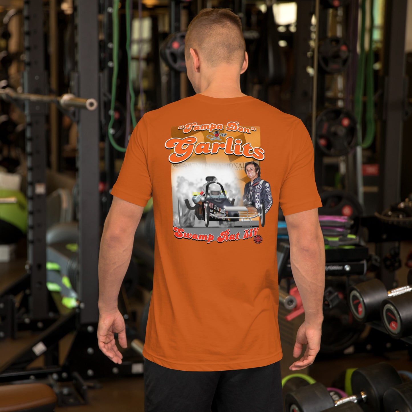 Don Garlits Swamp Rat XIV Unisex t-shirt design on back