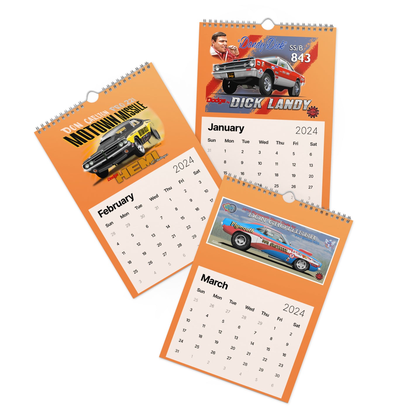 Legends of MOPAR 2024 Wall calendar (2024) Desktop Muscle Cars Inc.