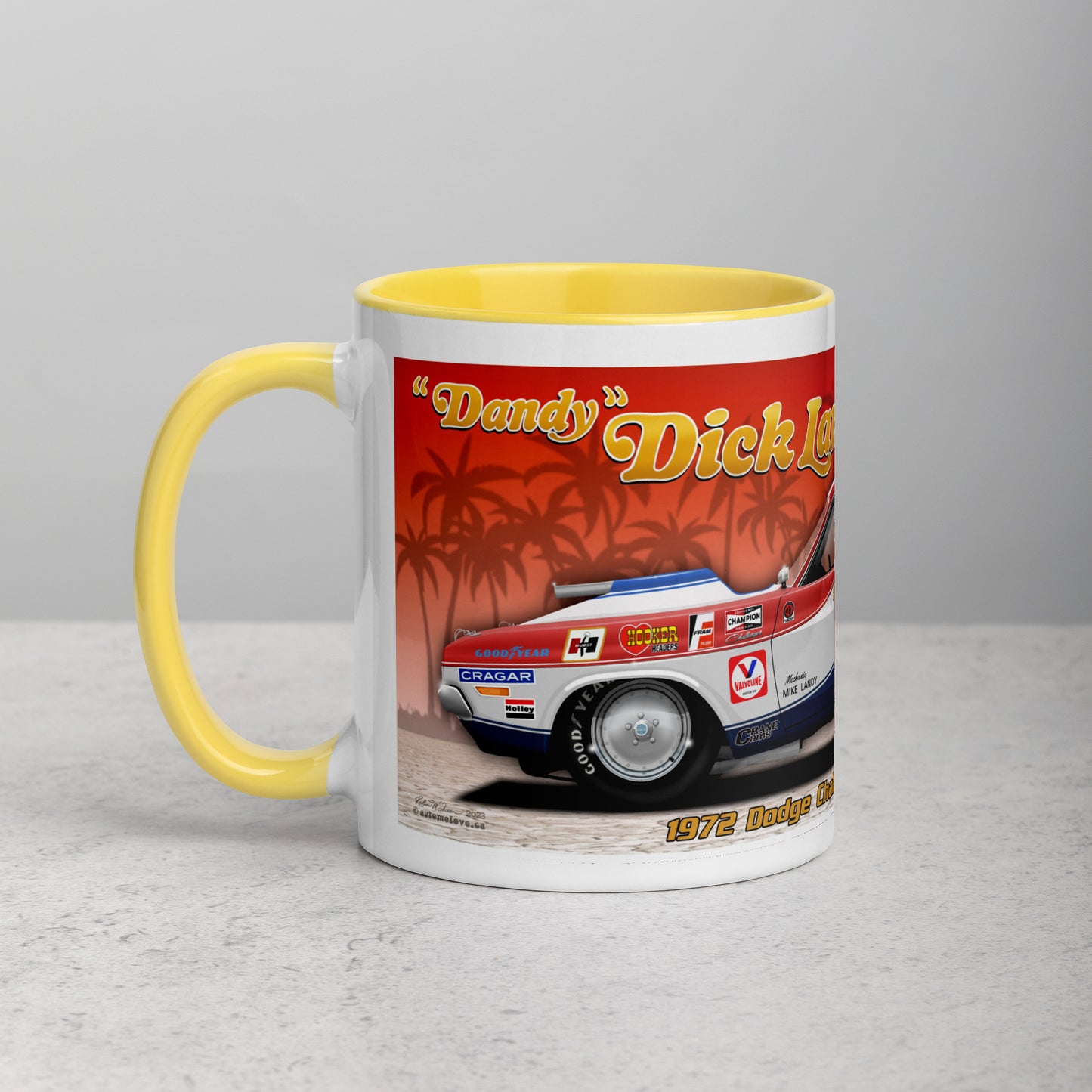 Dick Landy 1972 Challenger Mug with Color Inside