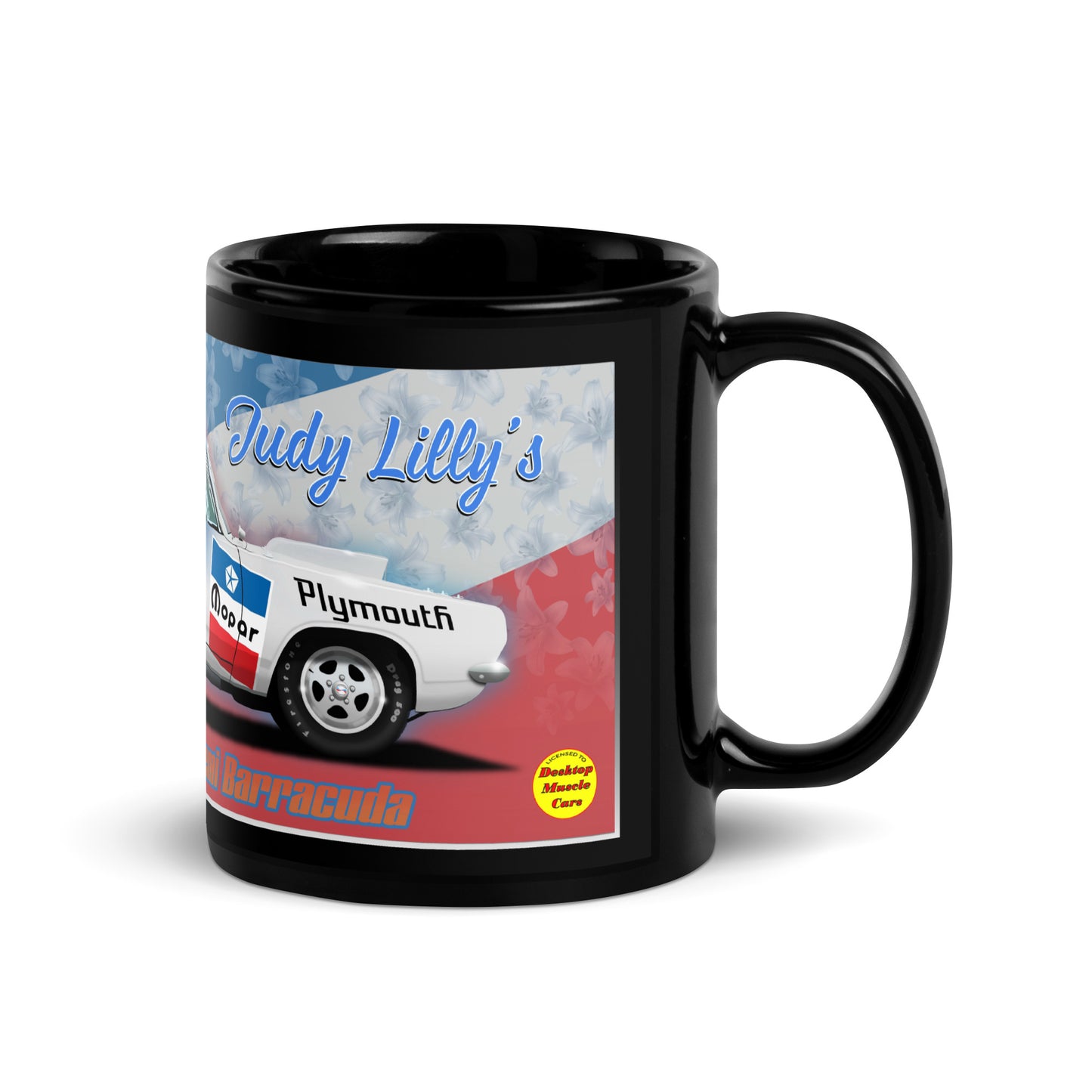 Judy Lilly Miss Mighty Mopar Black Glossy Mug