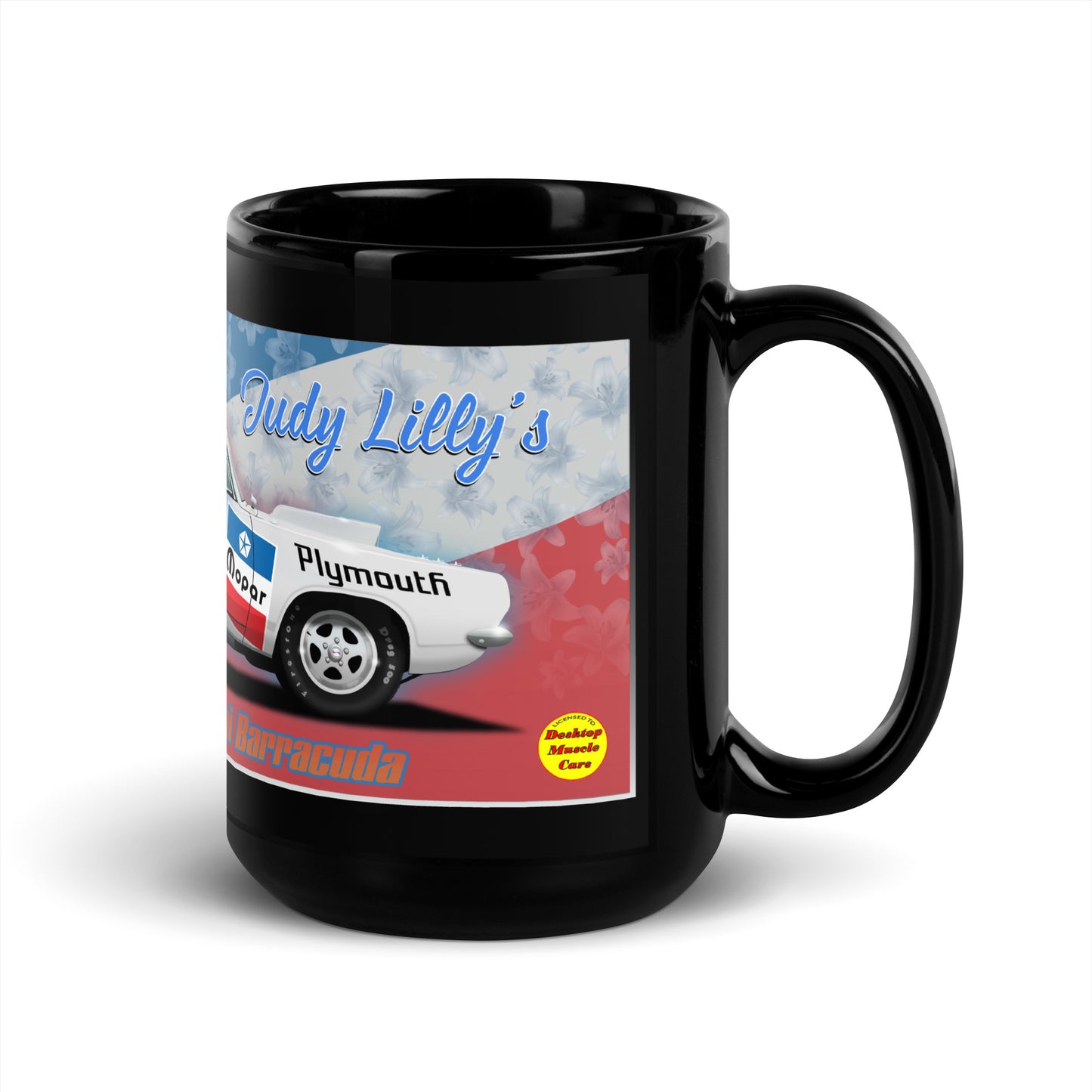Judy Lilly Miss Mighty Mopar Black Glossy Mug