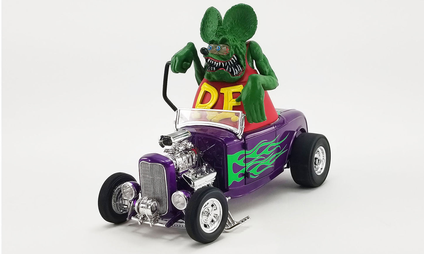 1932 Ford Blown Hot Rod Roadster with Rat Fink Figure 1:18 Acme