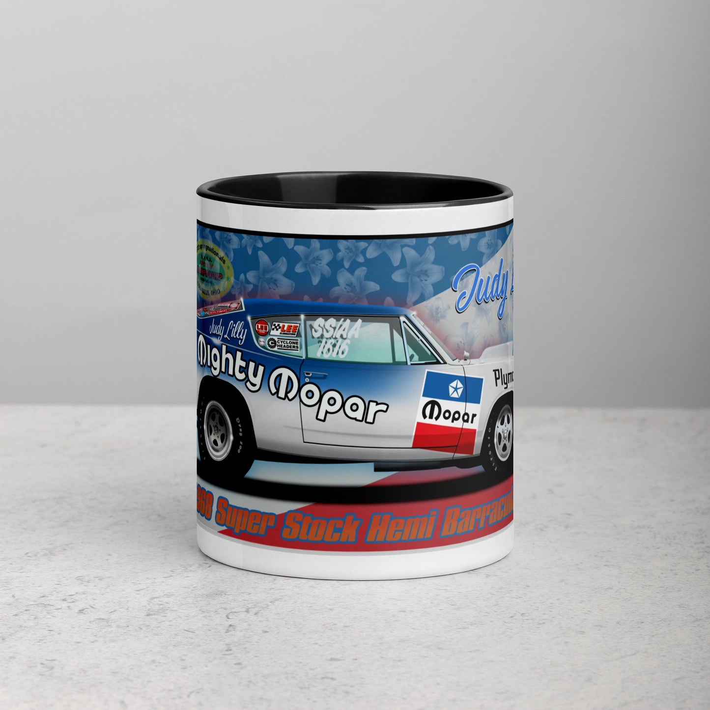 Judy Lilly Miss Mighty Mopar Mug with Color Inside